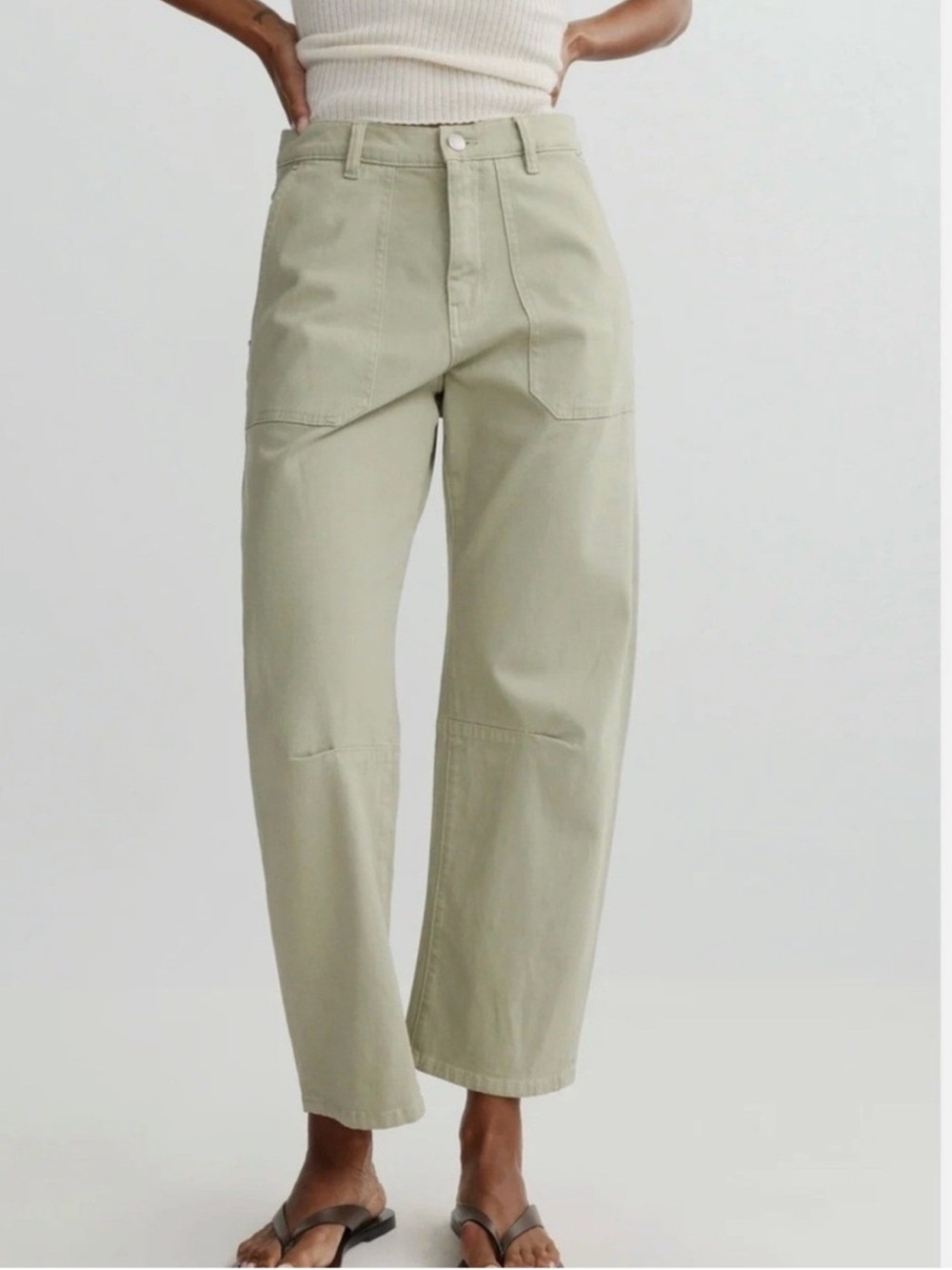 Jason Wu Edit 27 Pants Wilhelmina Easy Barrel High Rise Cropped Rosemary NWT